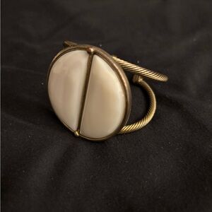 Cable Cuff Bracelet with Mother of Pearl Inlay